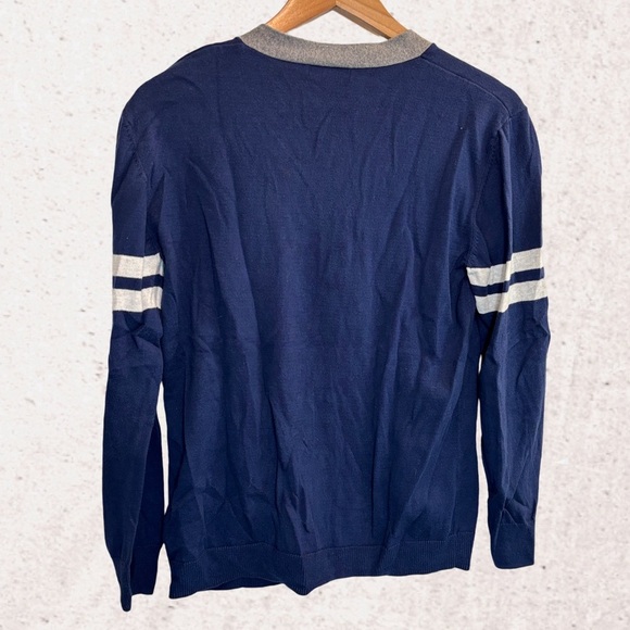 GAP Blue and Gray V-Neck Cardigan Sweater - Picture 2 of 4